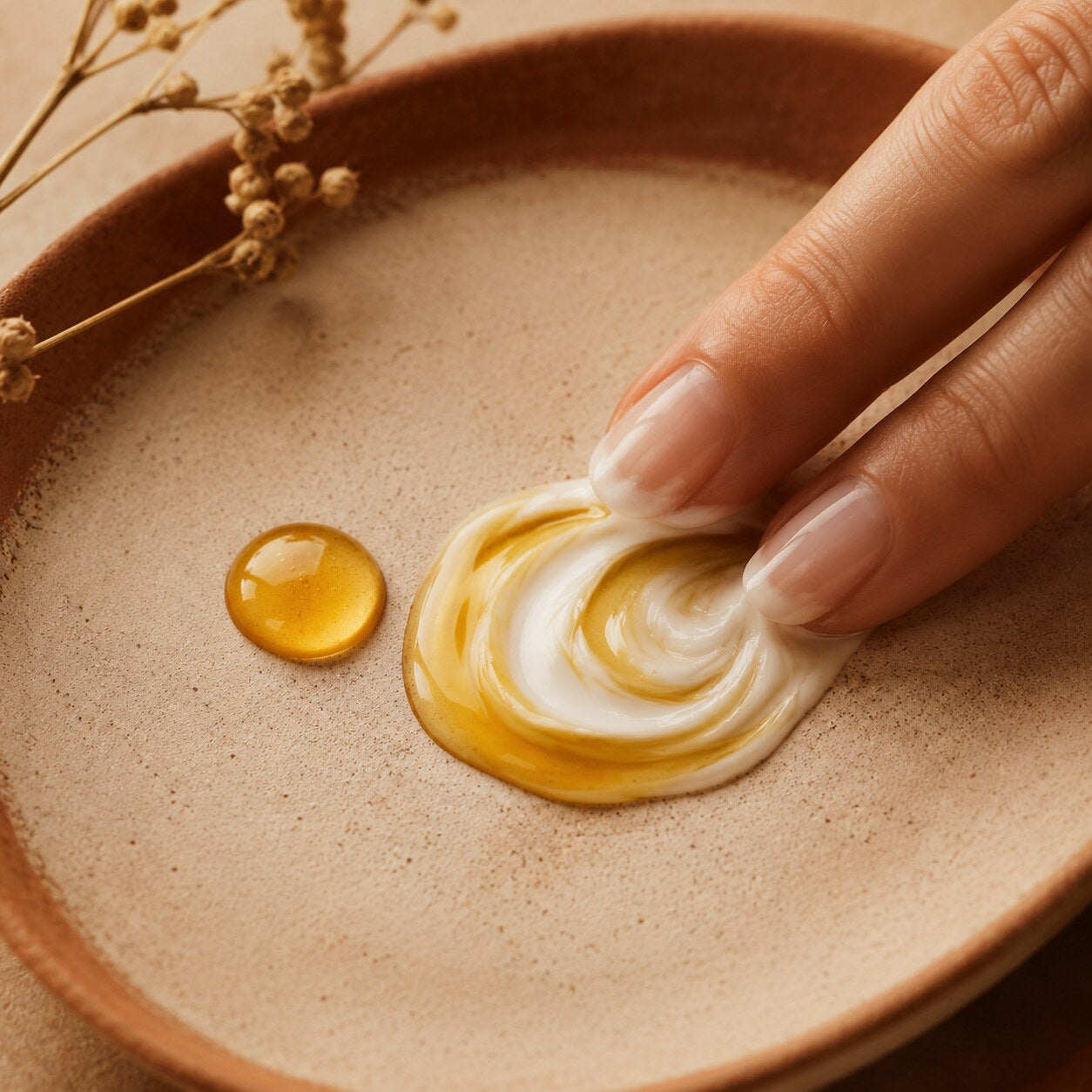 ¿Se puede mezclar aceite facial con la crema?: escena editorial de la rutina y su aplicación