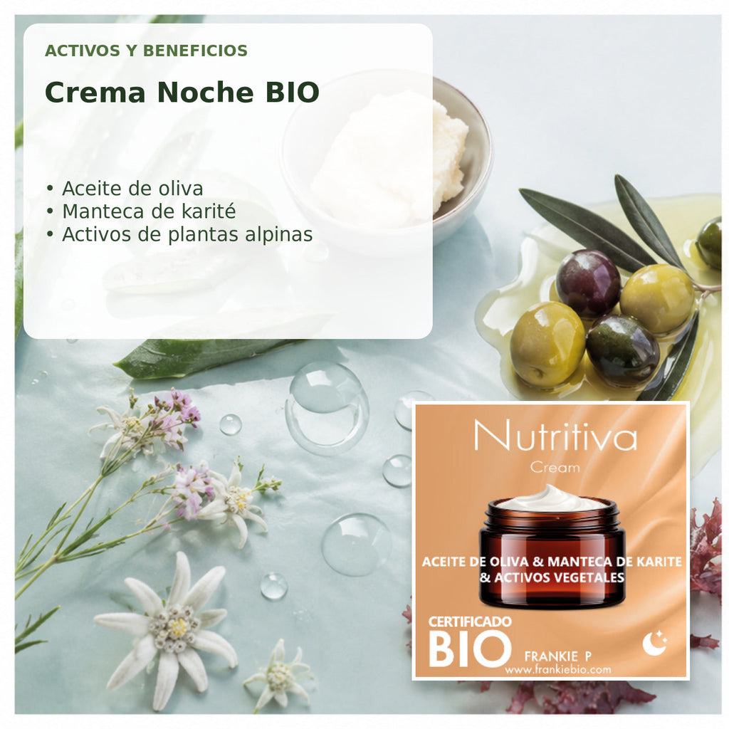 Crema Noche BIO Nutritiva Regeneradora - 50 ml - activos y beneficios
