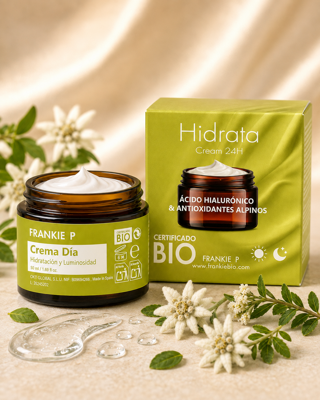 Crema Día BIO Hidratación Prolongada FRANKIE P con caja