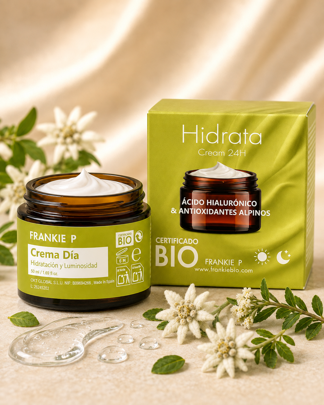 Crema Día BIO Hidratación Prolongada FRANKIE P con caja