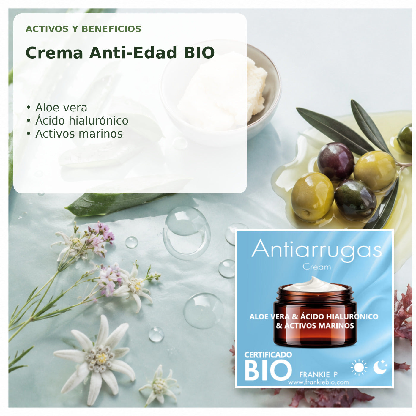 Crema Anti-Edad BIO - 30 ml - activos y beneficios