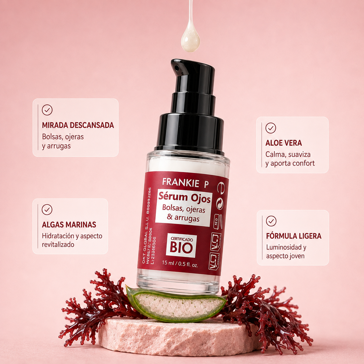 Sérum de Ojos BIO FRANKIE P - algas marinas y aloe vera