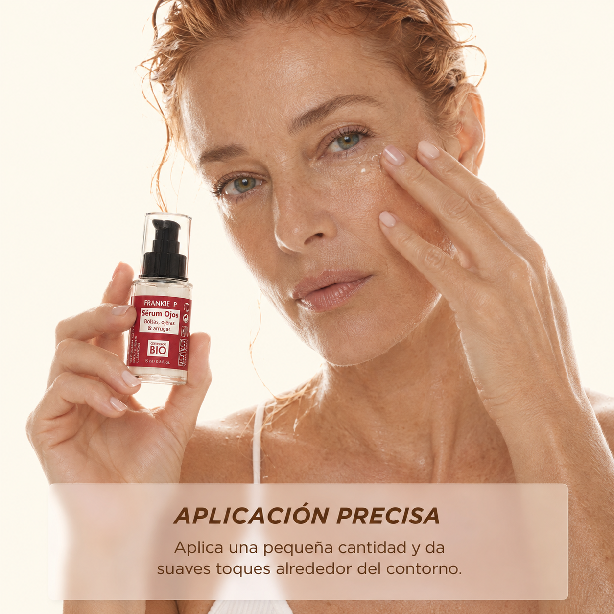 Sérum de Ojos BIO FRANKIE P 15 ml en aplicación precisa
