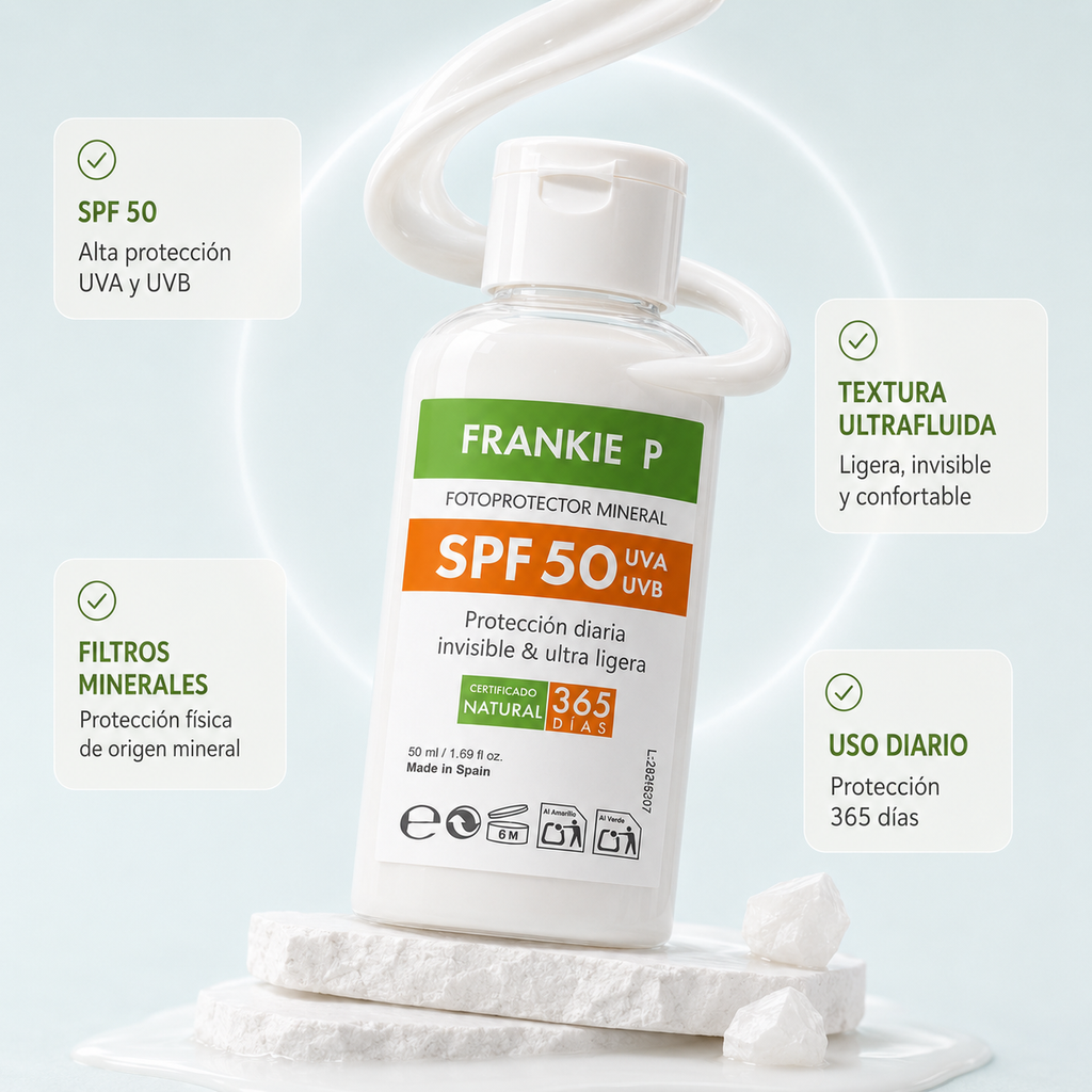 Fotoprotector Mineral SPF 50 FRANKIE P - protección diaria