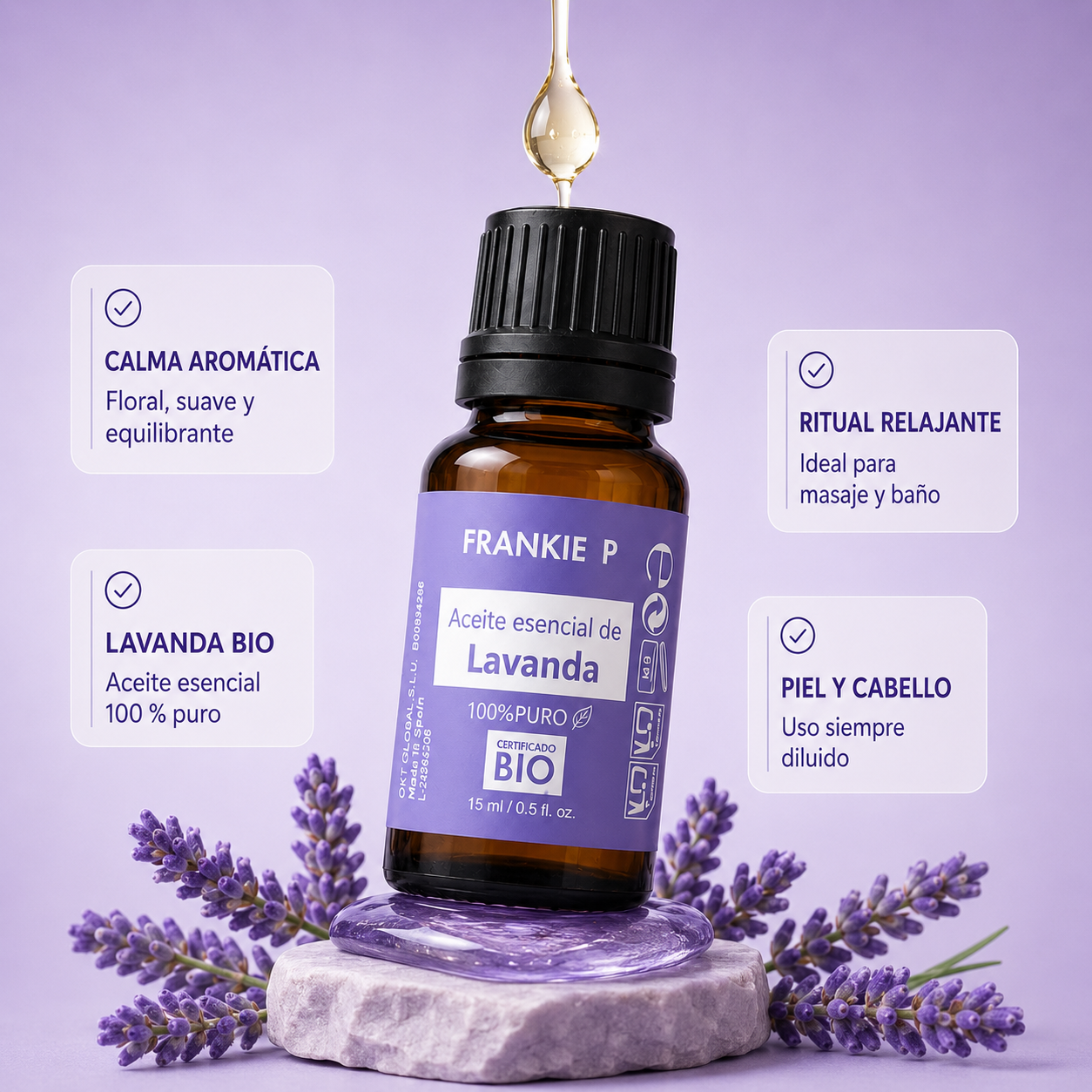 Aceite Esencial de Lavanda BIO FRANKIE P - beneficios y usos