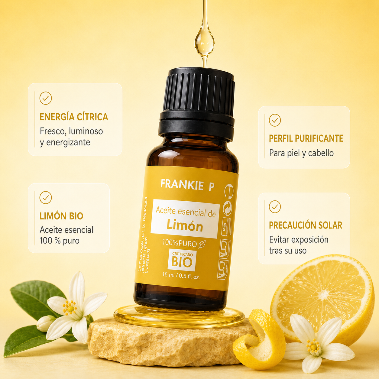 Aceite Esencial de Limón BIO FRANKIE P - beneficios y precauciones