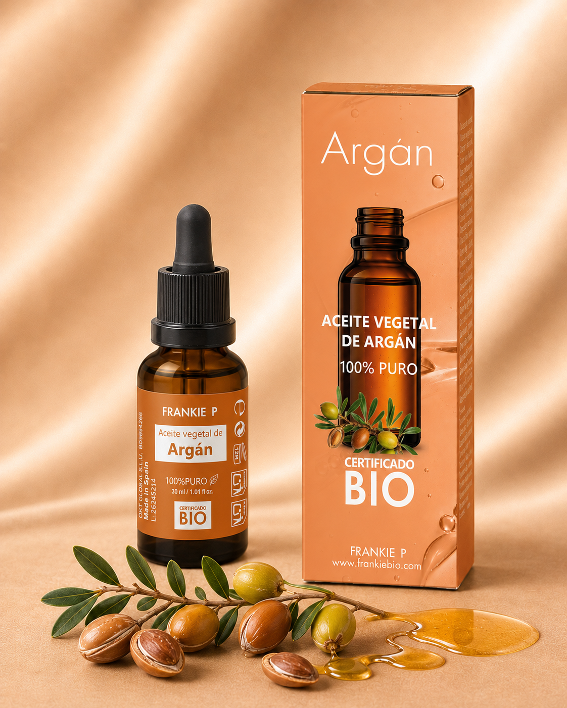 Aceite Vegetal de Argán BIO FRANKIE P con caja