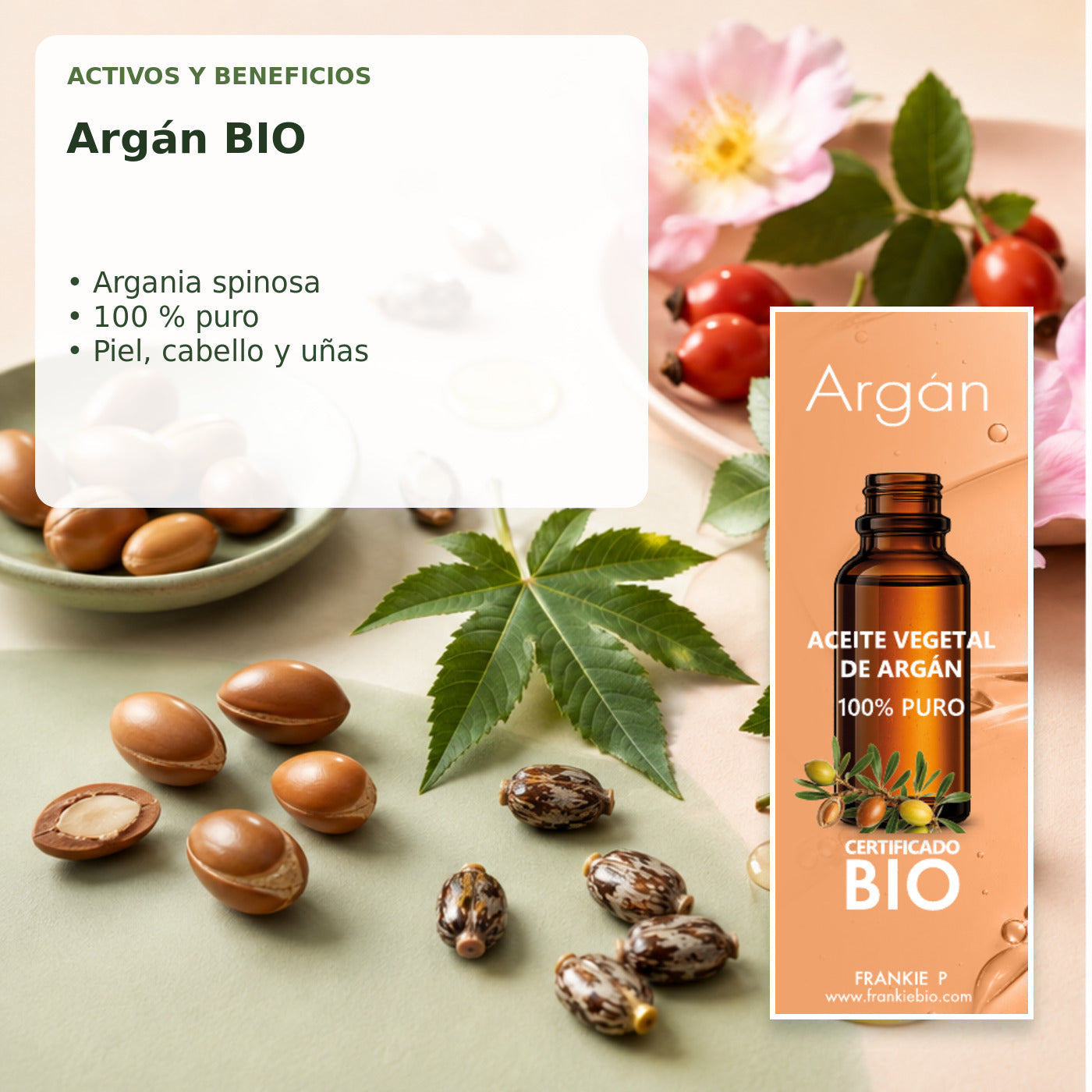Aceite Vegetal de Argán BIO - 30 ml - activos y beneficios