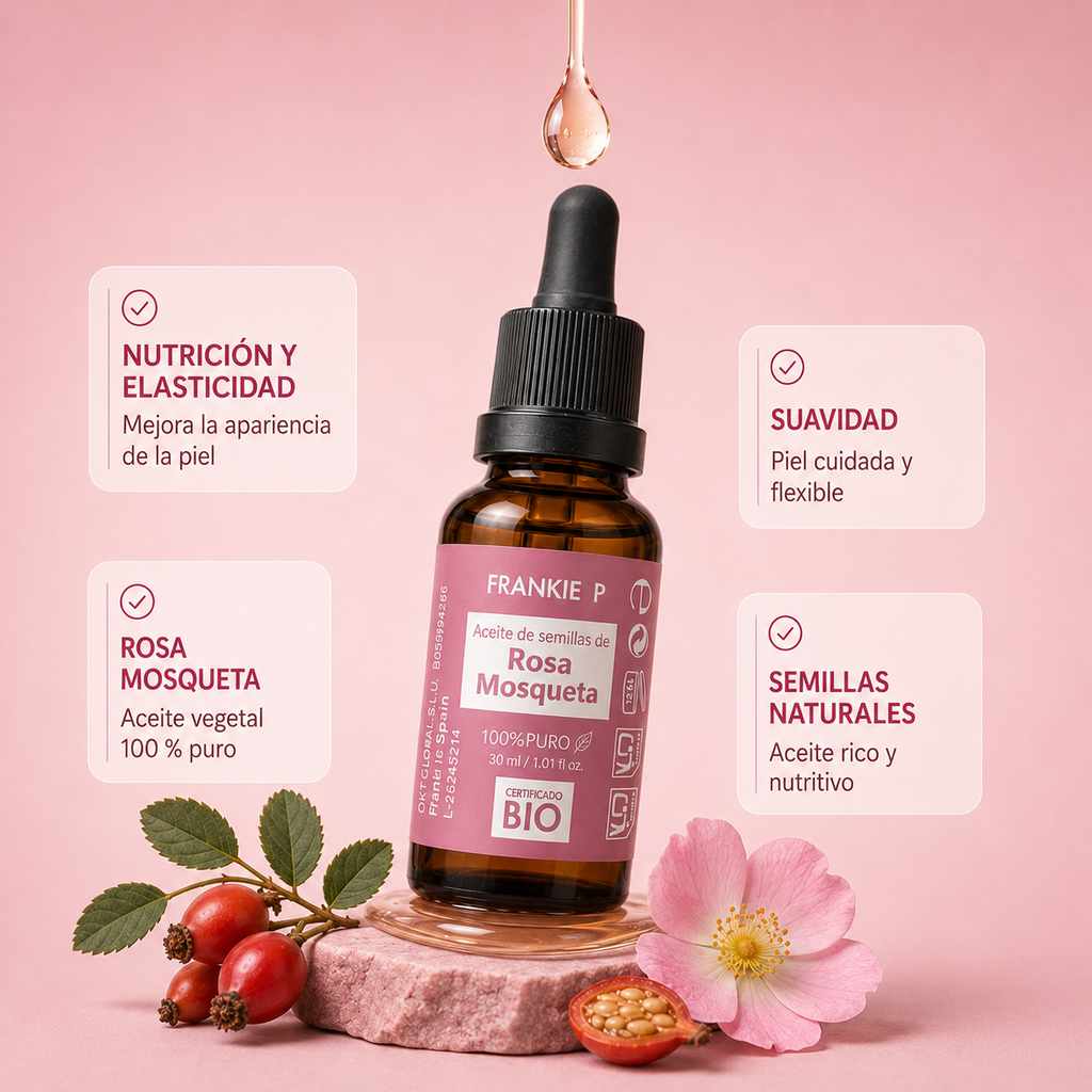 Aceite de Rosa Mosqueta BIO FRANKIE P - nutrición y elasticidad