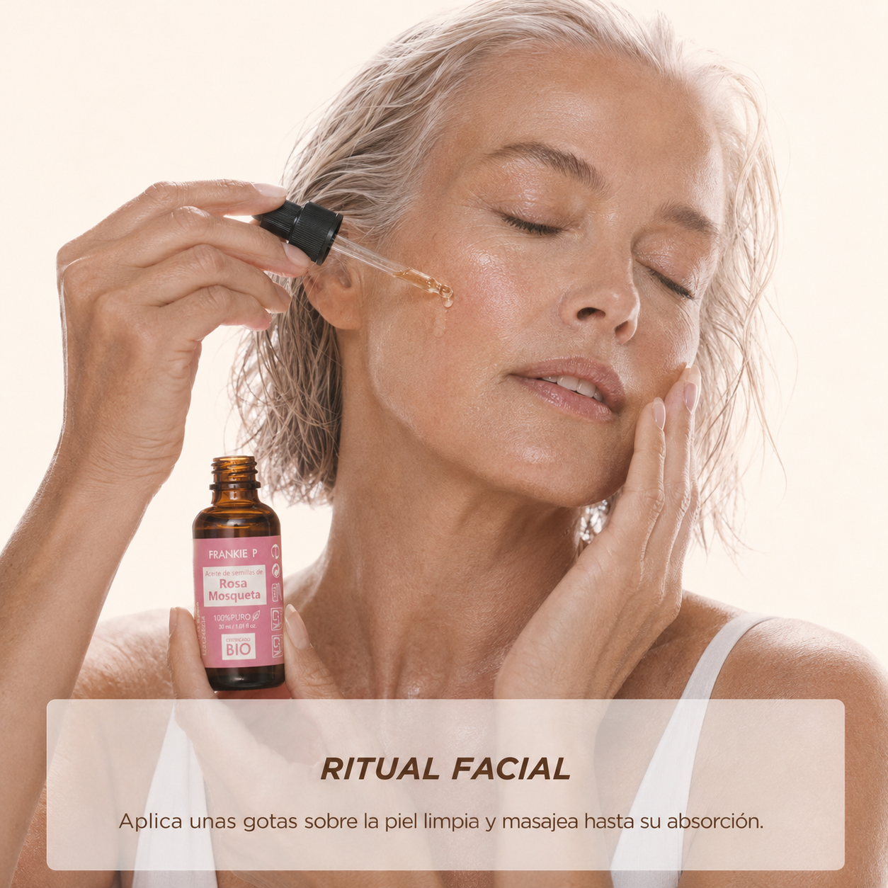 Aceite de Rosa Mosqueta BIO FRANKIE P 30 ml en ritual facial