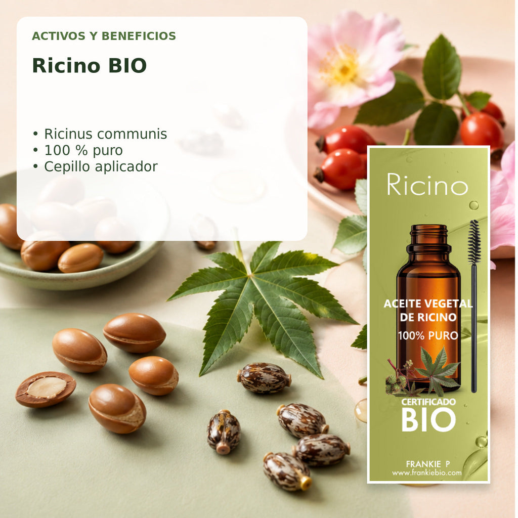 Aceite de Ricino BIO con Cepillo - 30 ml - activos y beneficios