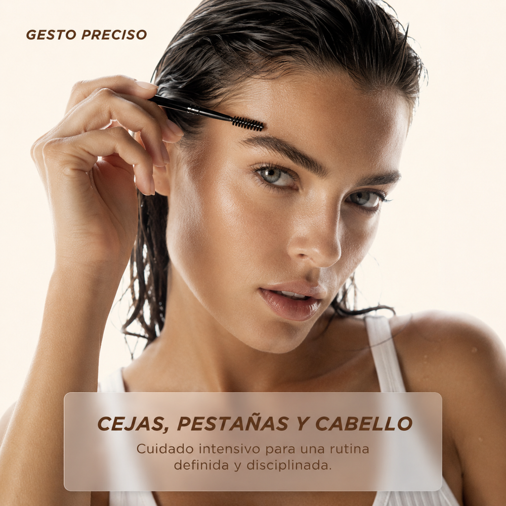 Ritual de cuidado preciso para cejas pestañas y cabello con Ricino BIO